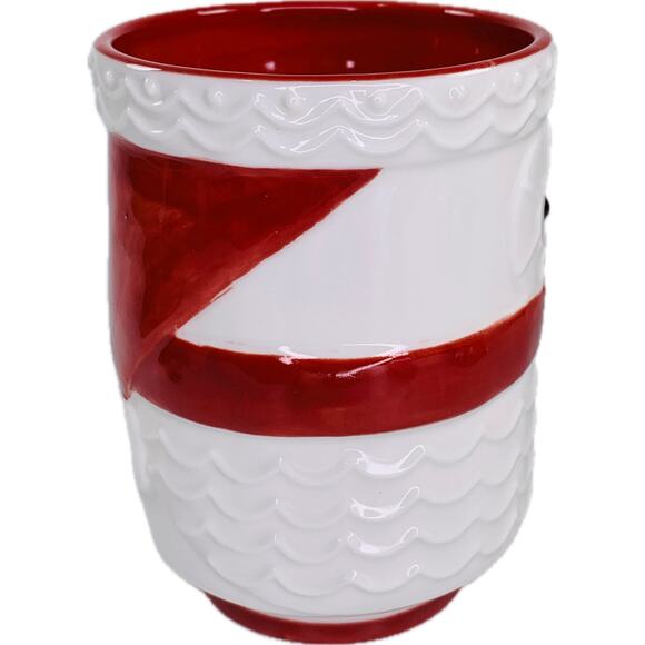 Hallmark Home SANTA OWL MUG Sales Sample / Prototype White and Red 16 oz - Picture 4 of 6